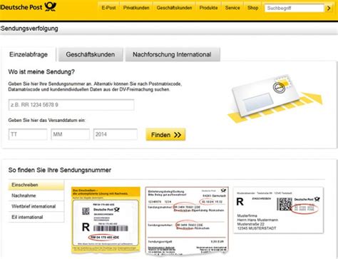 deutsche post nachverfolgung einschreiben.